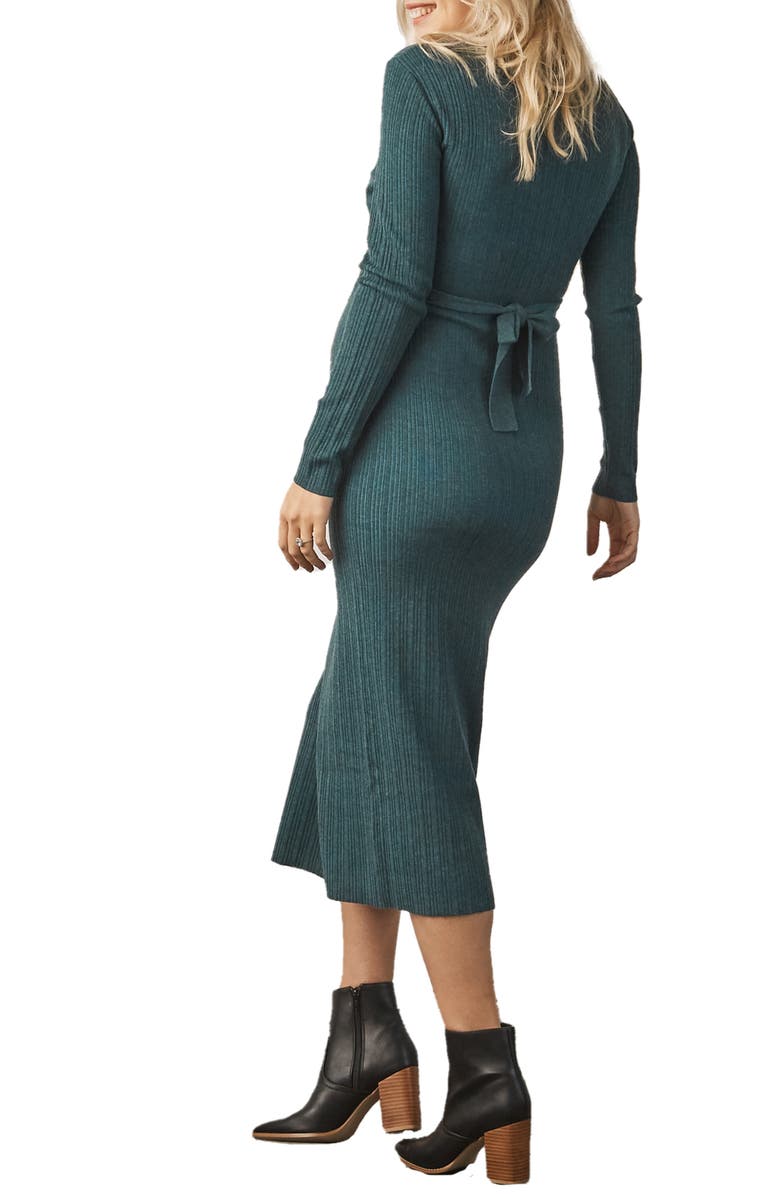 Angel Maternity Knit Midi Maternity/Nursing Dress, Alternate, color, 