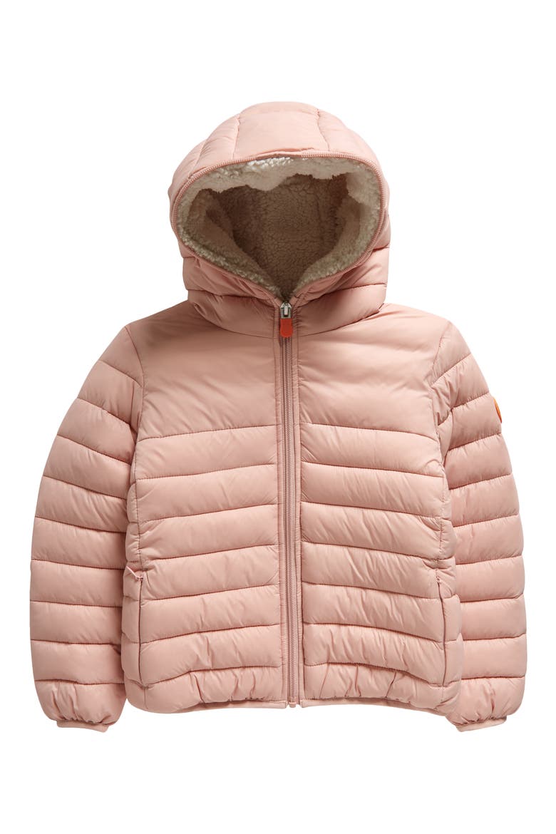 Kids' Leci Quilted Hooded Jacket, Main, color, BLUSH PINK