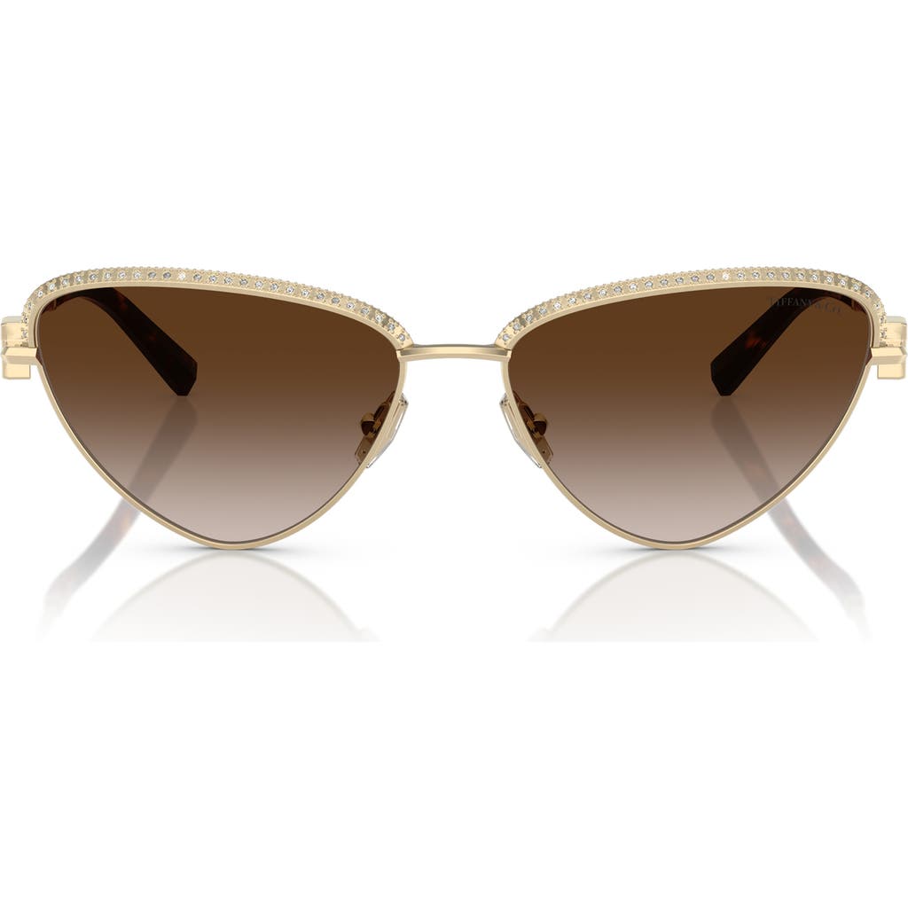 Tiffany & Co . 59mm Gradient Irregular Sunglasses In Gold/brown Grad