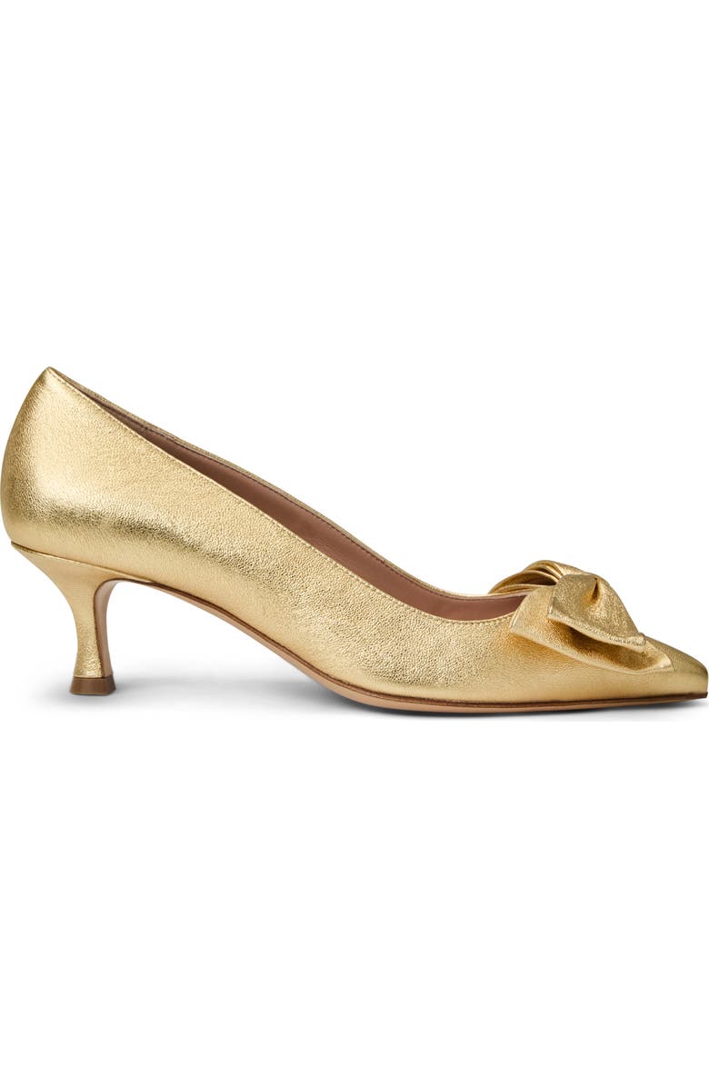 Bruno Magli Nadia Pointed Toe Kitten Heel Pump, Alternate, color, Gold Metallic