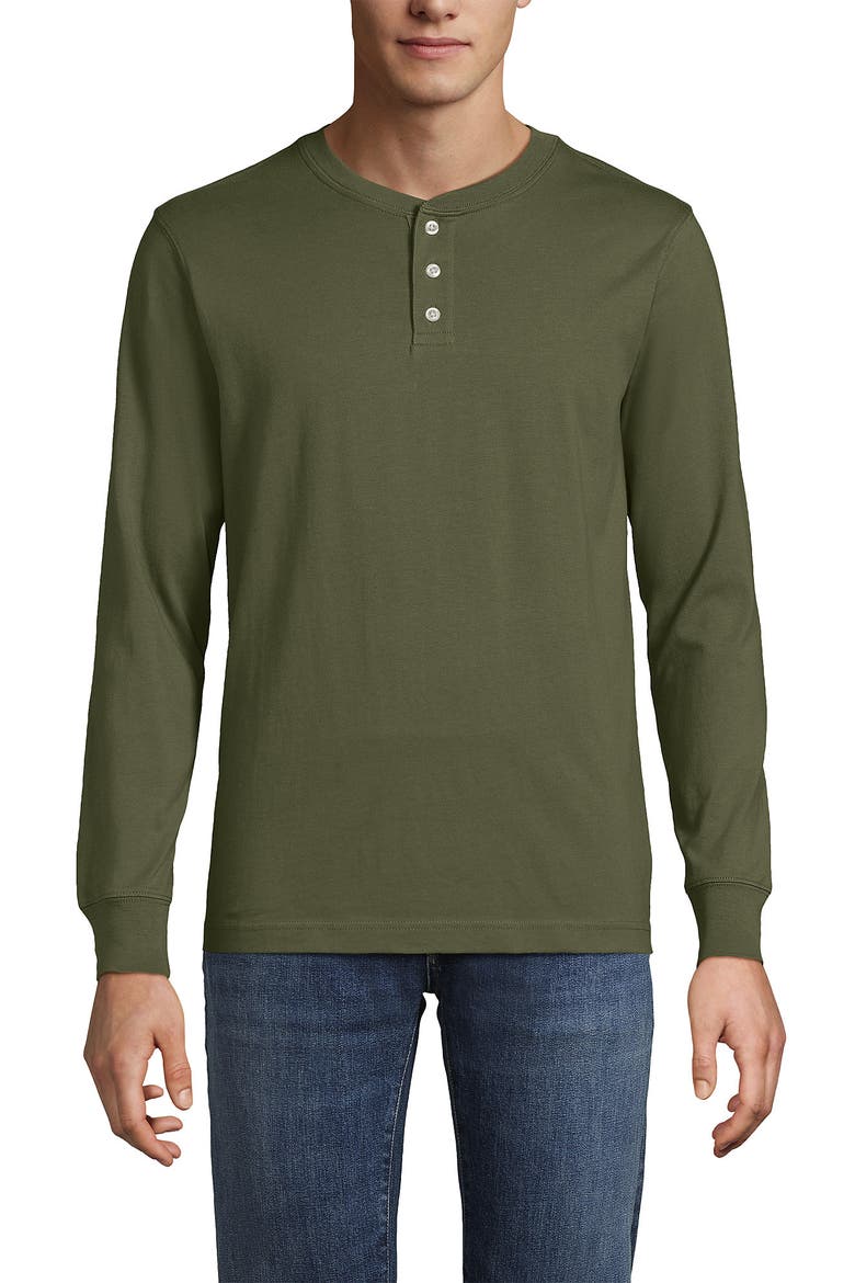 Super-T Long Sleeve Henley Shirt, Main, color, River Stone Green