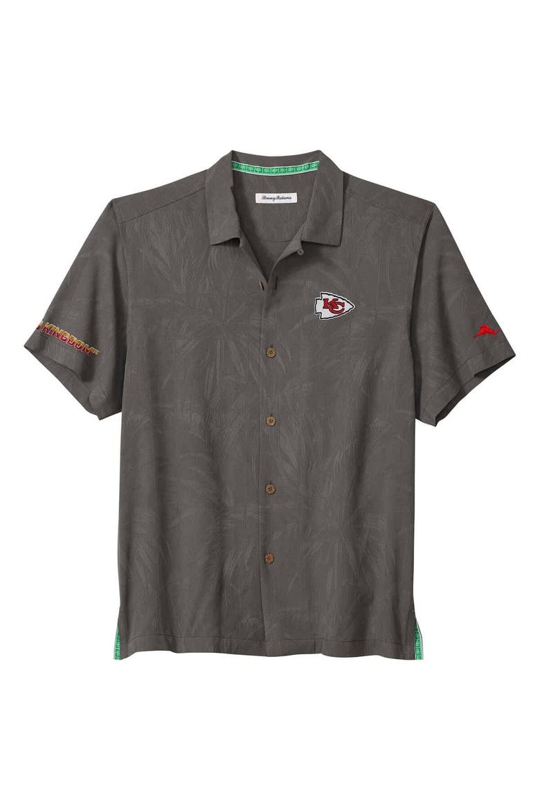 Men's Tommy Bahama  Gray Kansas City Chiefs Endzone Paradise COOLMAX Button-Up Shirt, Alternate, color, Gray