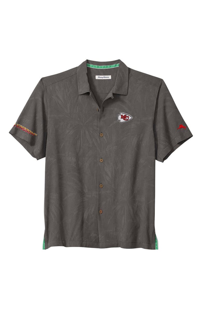 Tommy Bahama Men's Tommy Bahama  Gray Kansas City Chiefs Endzone Paradise COOLMAX Button-Up Shirt, Alternate, color, Gray
