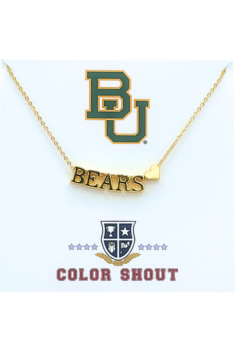 Baylor University Gold HeartNecklace, Main, color, Yellow Gold