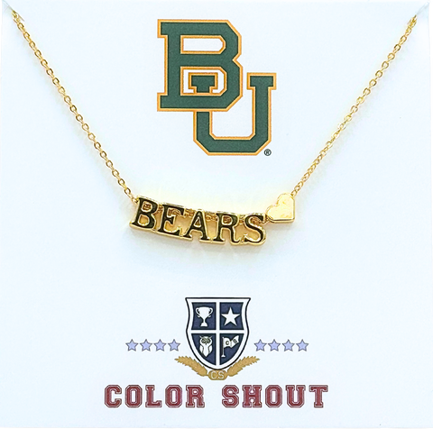 Baylor University Gold HeartNecklace