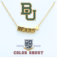 Color Shout Baylor University Gold HeartNecklace