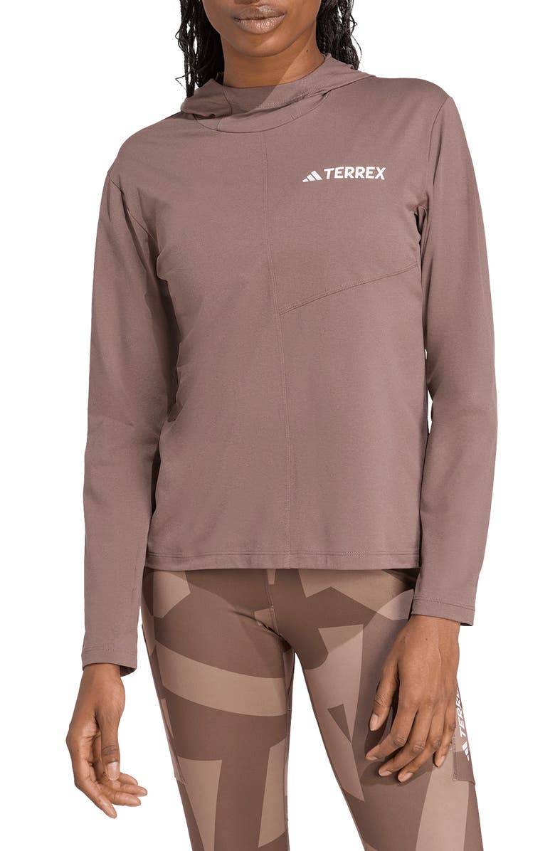 adidas Terrex Multi Climacool Hooded Pullover, Main, color, Earth Strata
