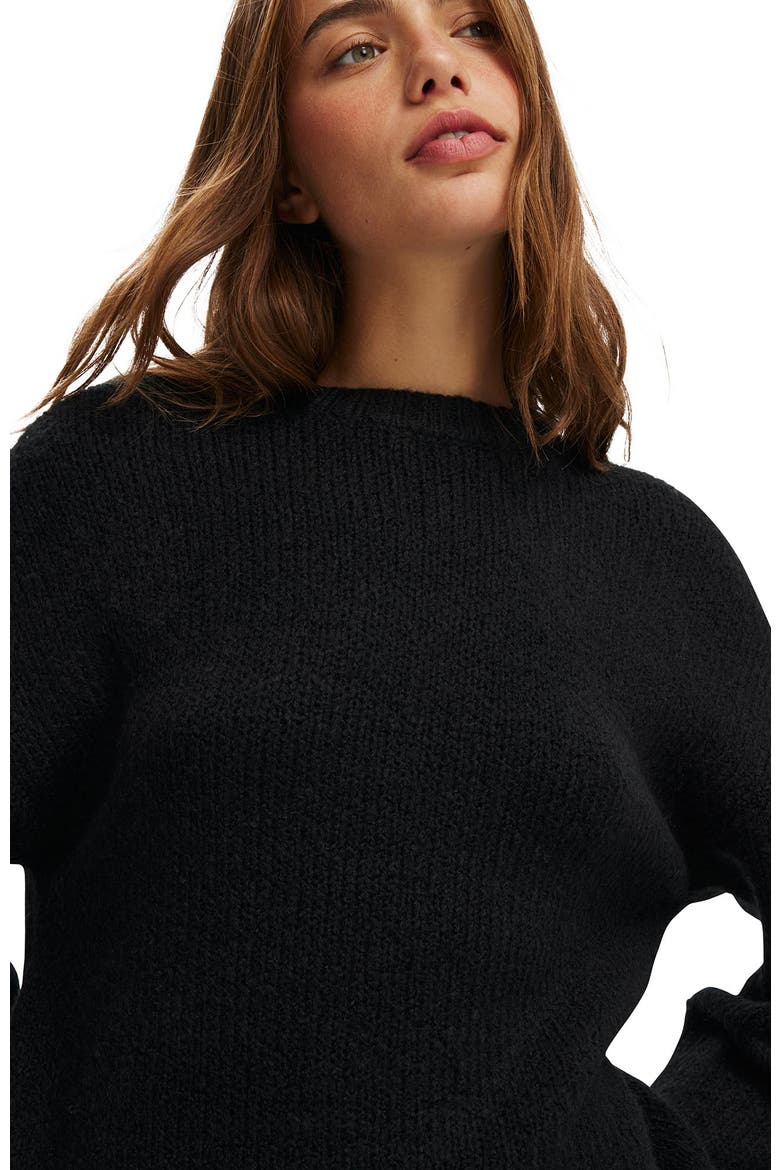 Women's Luxe Crew Sweater, Alternate, color, Black