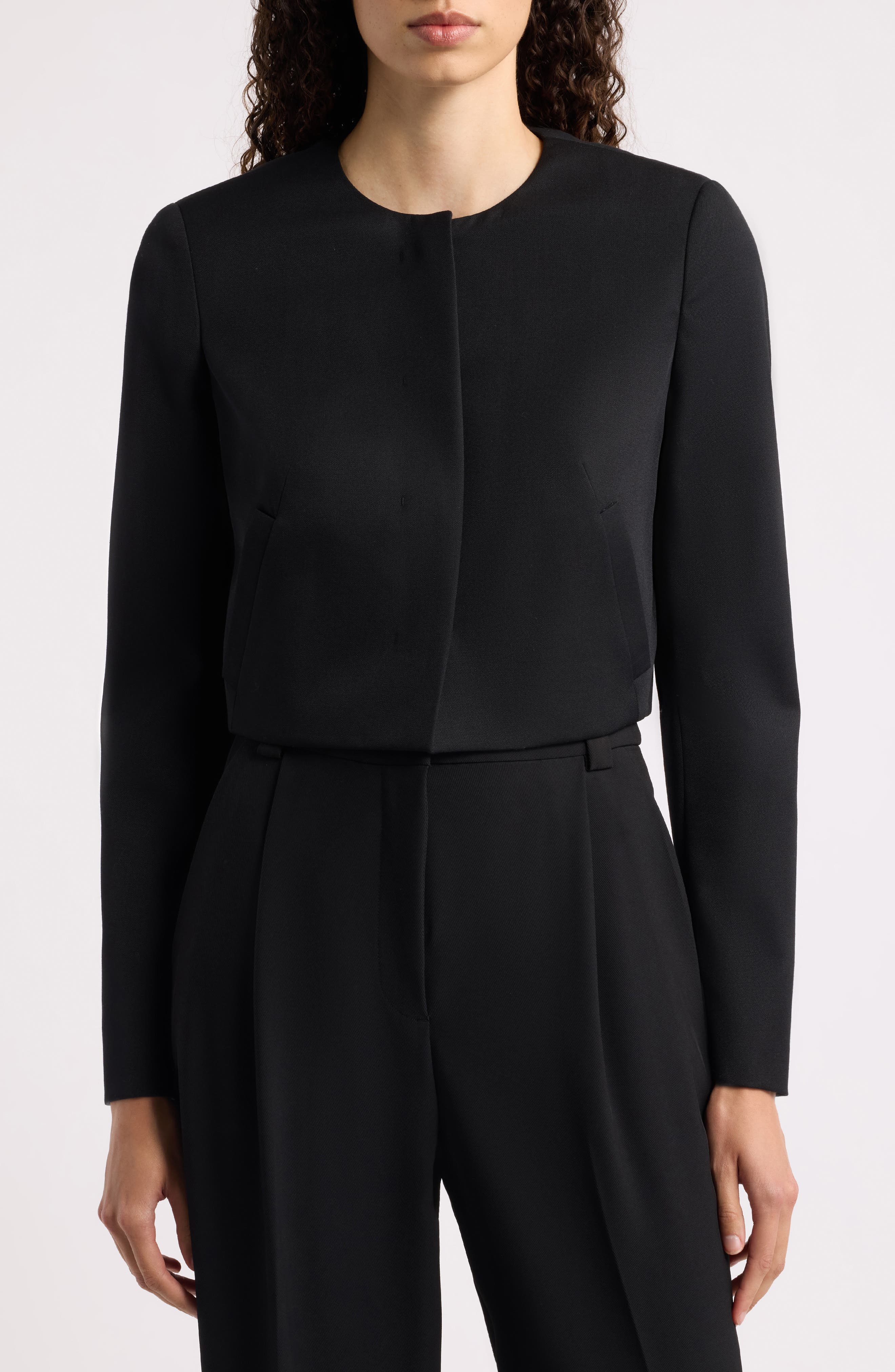 BOSS Jicena Virgin Wool Cropped Jacket (Women) | Nordstrom