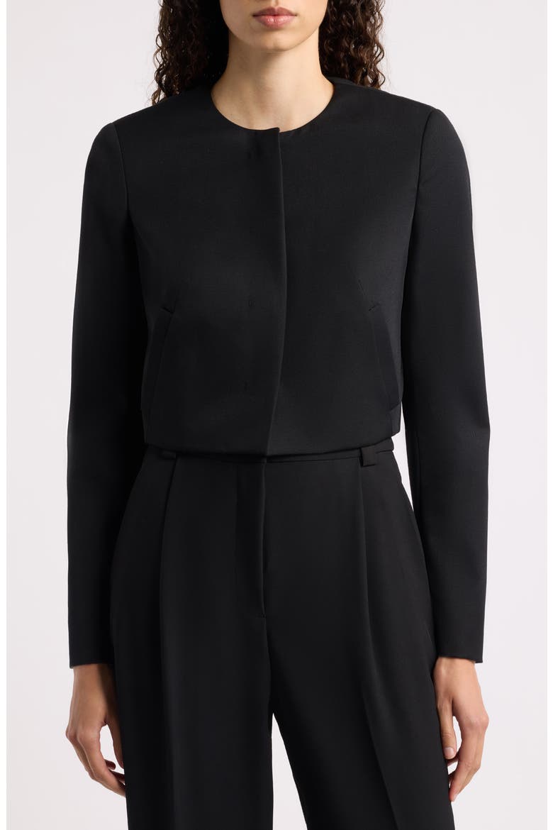 Jicena Virgin Wool Cropped Jacket, Alternate, color, BLACK