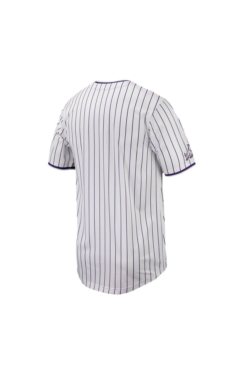 Nike Men's Nike White TCU Horned Frogs Pinstripe Replica Baseball Jersey, Alternate, color, 