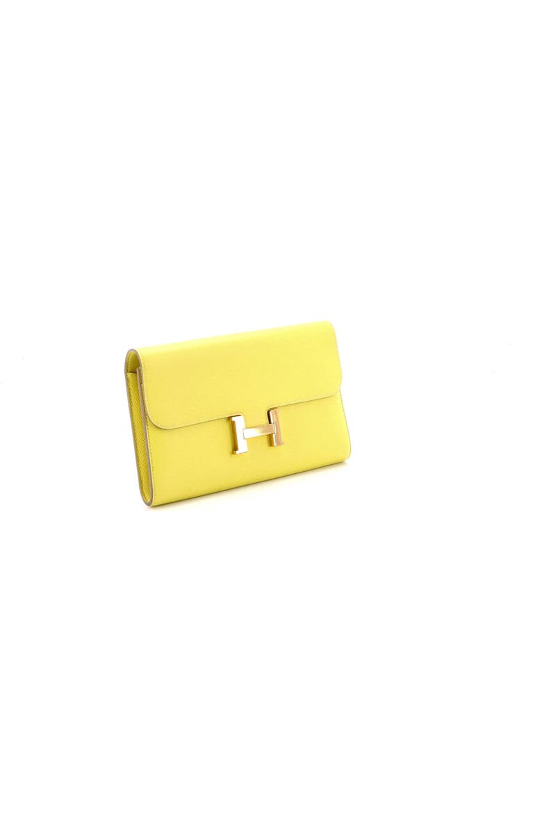 Pre-Owned Hermes Constance Wallet Epsom Long, Alternate, color, Lime