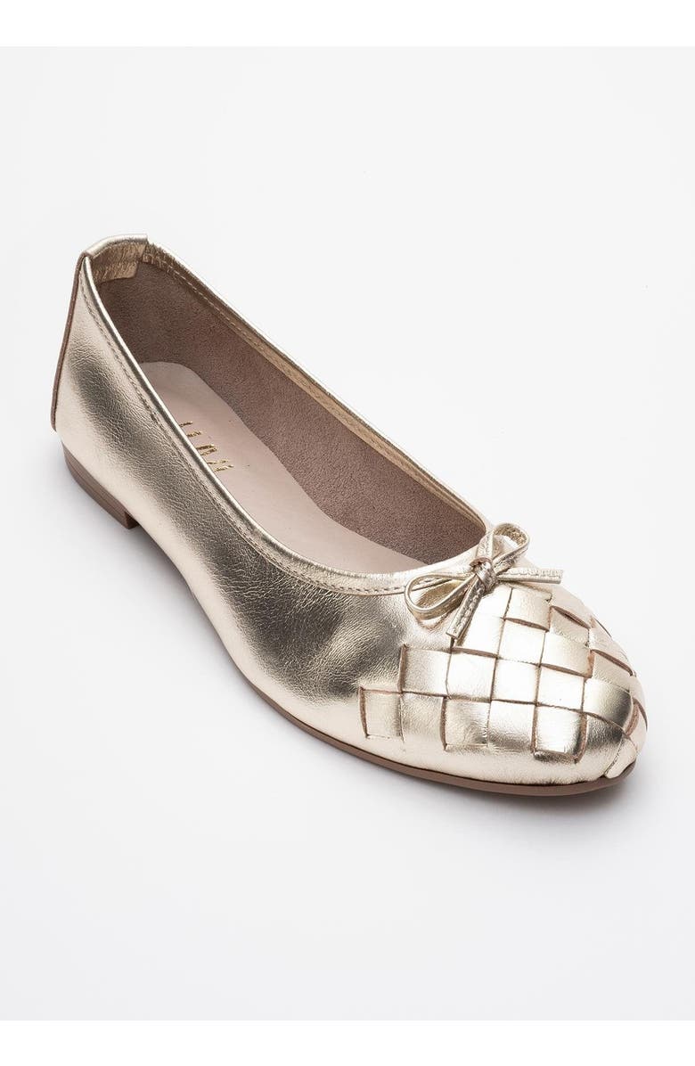 Forever & Always Shoes Nopos Leather Cap Toe Ballet Flat, Alternate, color, Gold