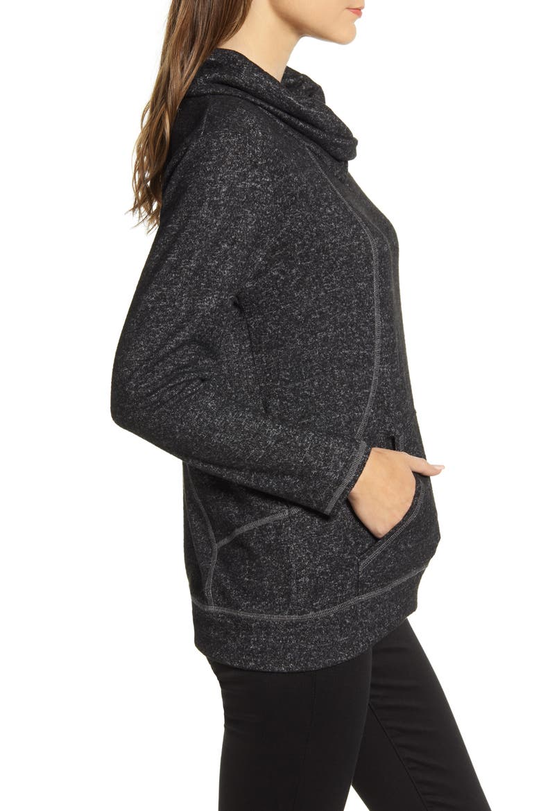 Cross Neck Seamed Pullover, Alternate, color, MARBLE BLACK
