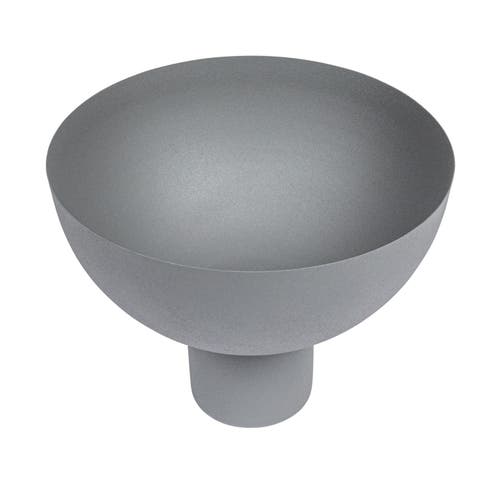 Storied Home Decorative Metal Footed Bowl, Grey In Gray