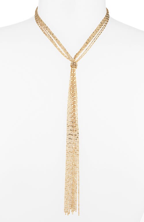 Nordstrom Multistrand Bead Chain Y-necklace In Gold