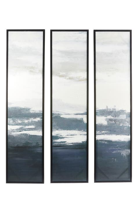 Set of 3 Ocean Canvas Framed Wall Art