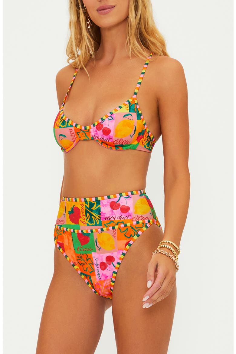 Carlotta High Waist Bikini Bottoms, Alternate, color, FRUIT MAR