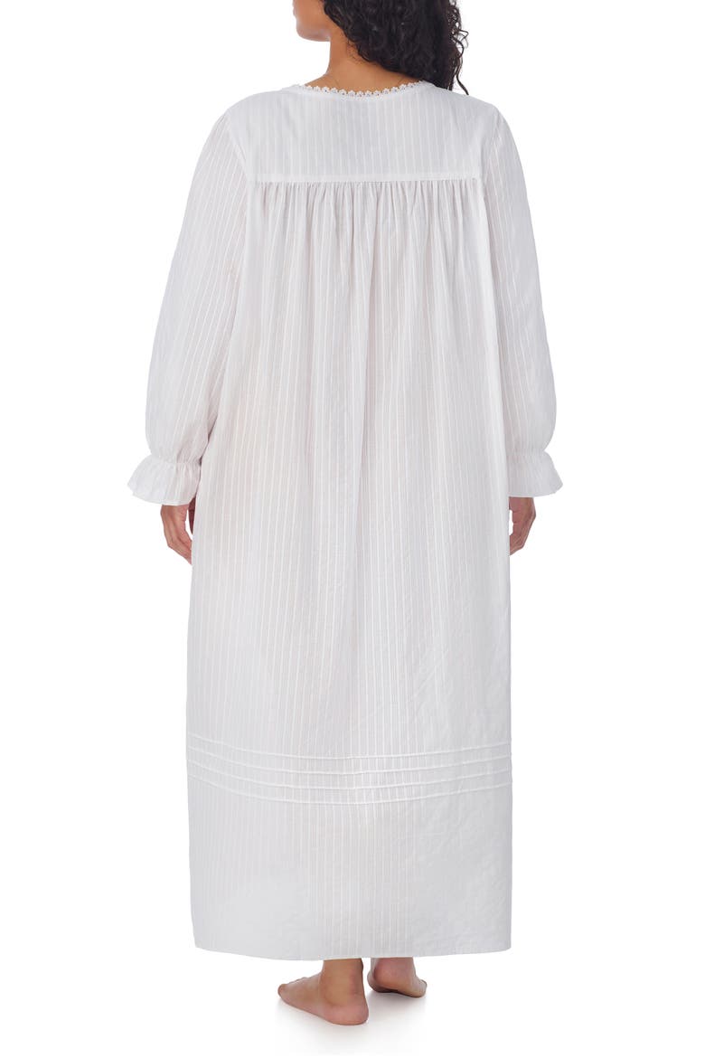 Long Sleeve Cotton Ballet Nightgown, Alternate, color, WHITE
