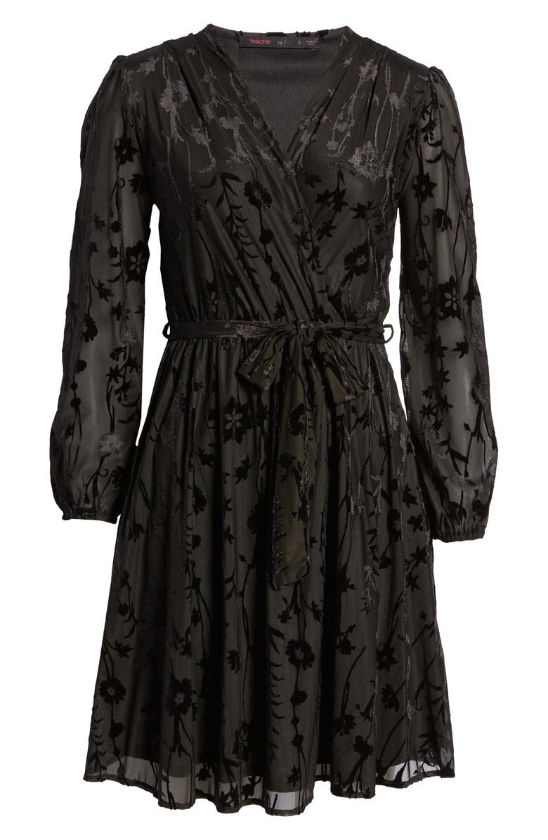 Fraiche by J Anna Burnout Velvet Wrap Dress, Alternate, color, 