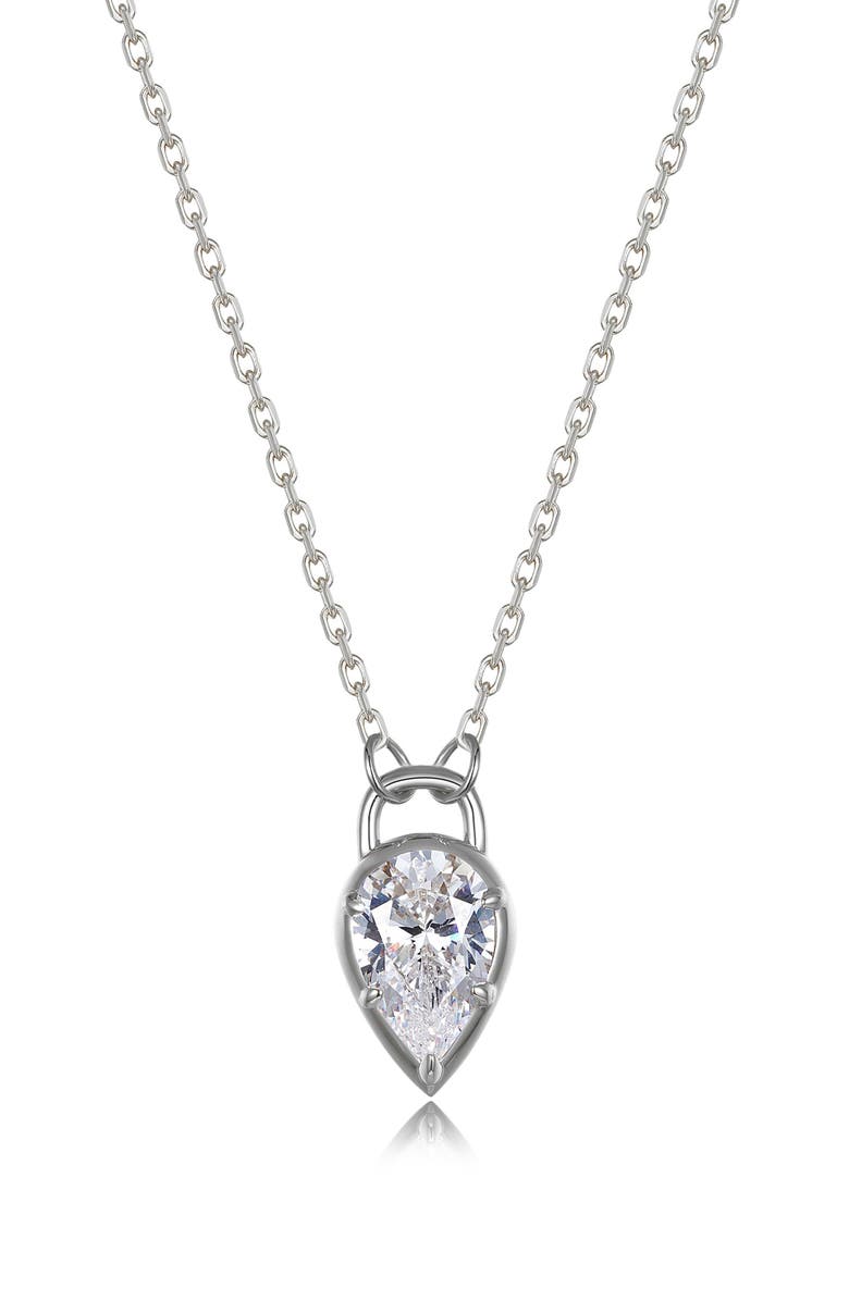 Lafonn Pear Lock Pendant Necklace, Main, color,