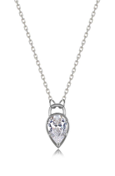 Pear Lock Pendant Necklace