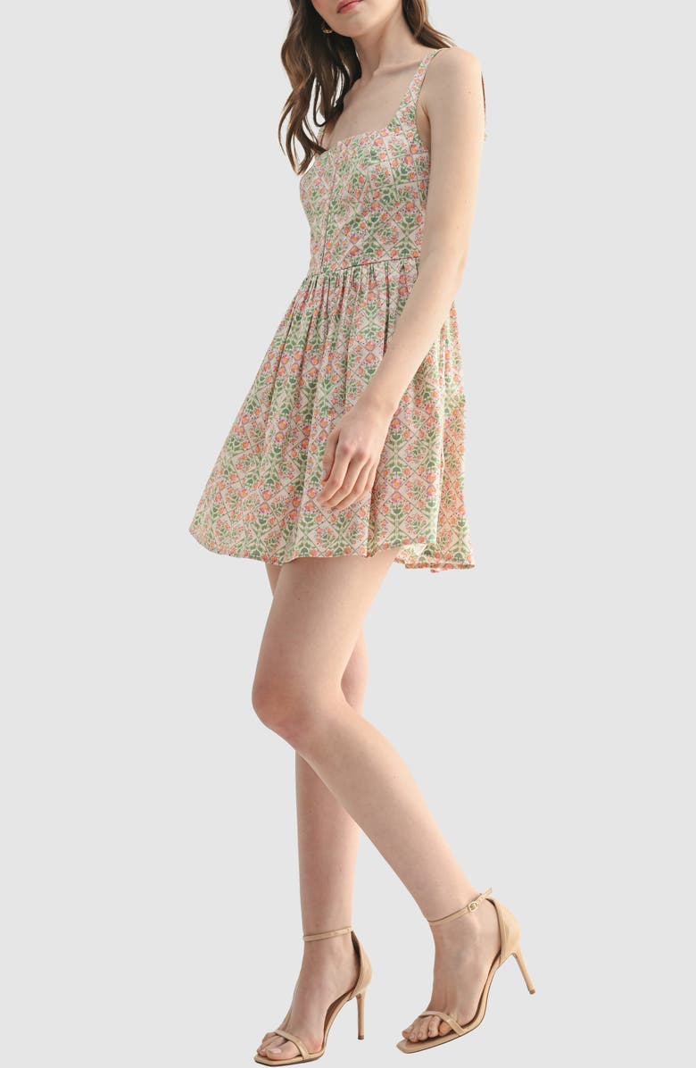 Lush Fit and Flare Mini Dress, Alternate, color, Pink Multi