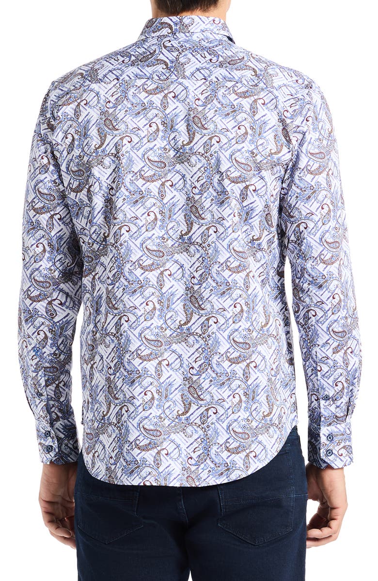Robert Graham Wylder Long Sleeve Button-Up Shirt, Alternate, color, White/ Blue Multi