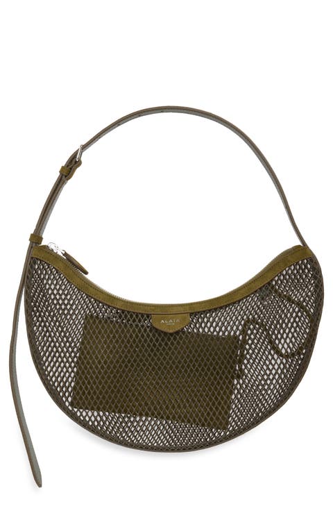 One Piece Demi Lune Fishnet & Suede