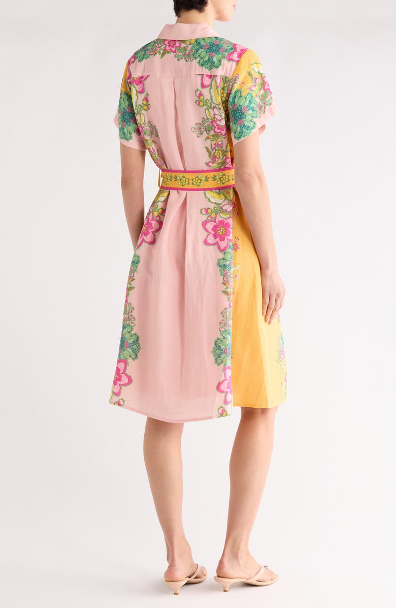 T Tahari Floral Short Sleeve Belted Shirtdress, Alternate, color, Eternity Garden Print