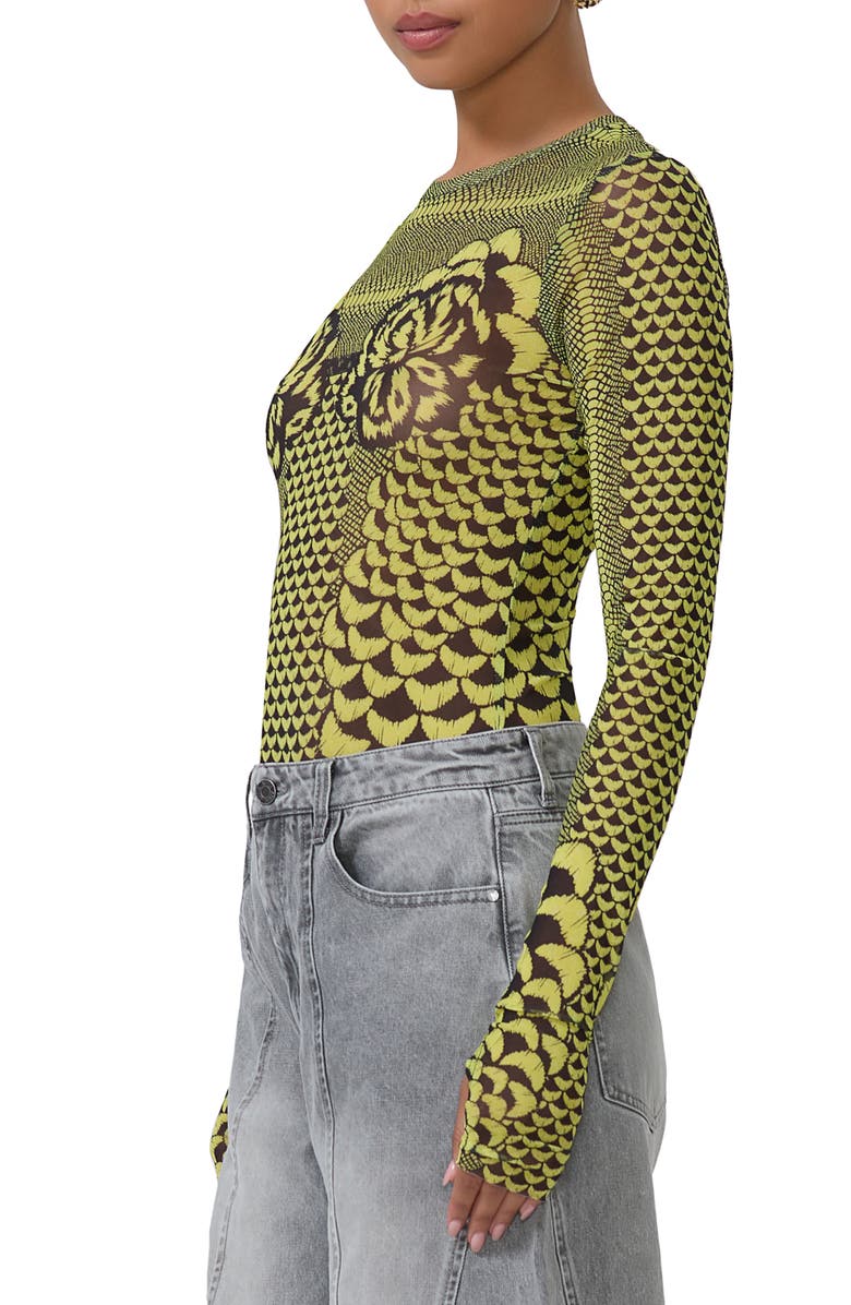 AFRM Kaylee Print Mesh Top, Alternate, color, 