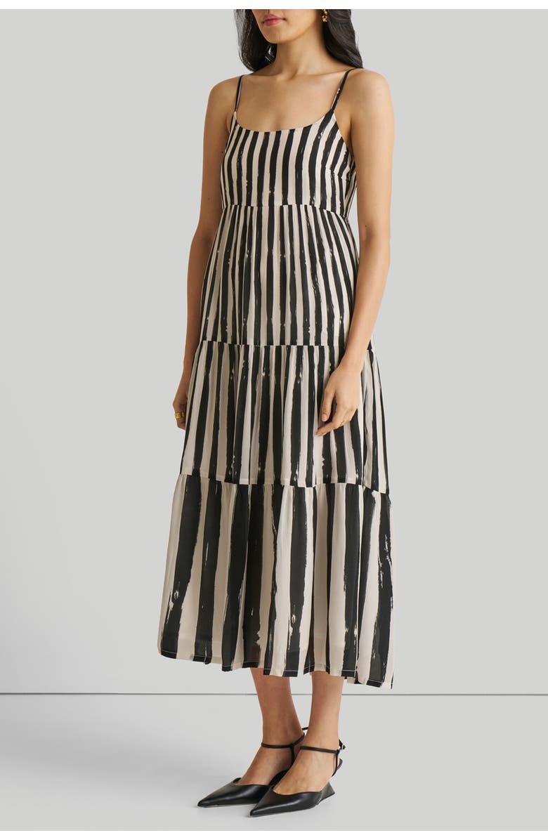 Reistor Strappy Tiered Maxi Dress, Alternate, color, Black/Off-White