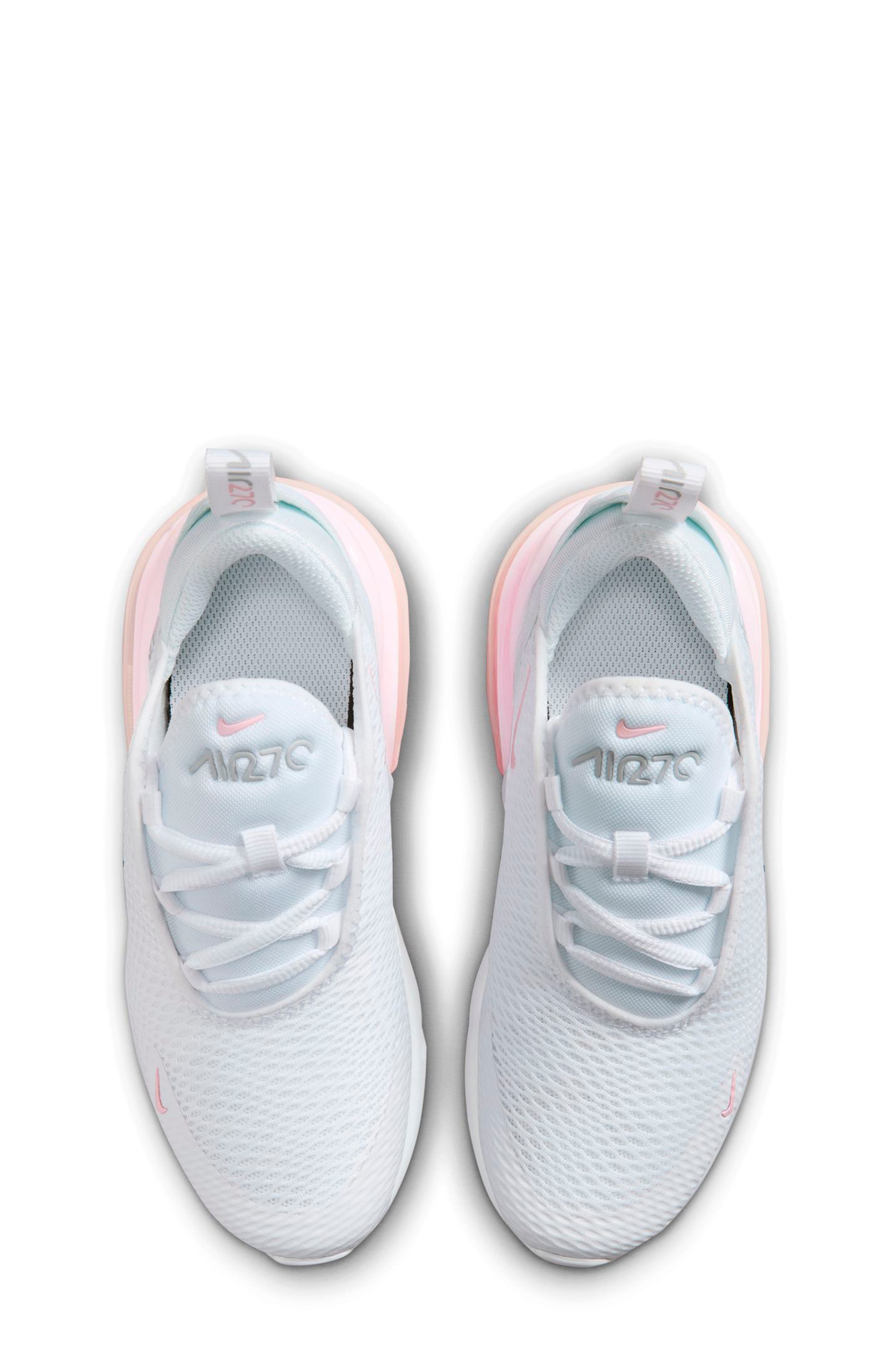 Kids' Air Max 270 Sneaker, Alternate, color, 122 WHITE/PNKFOM