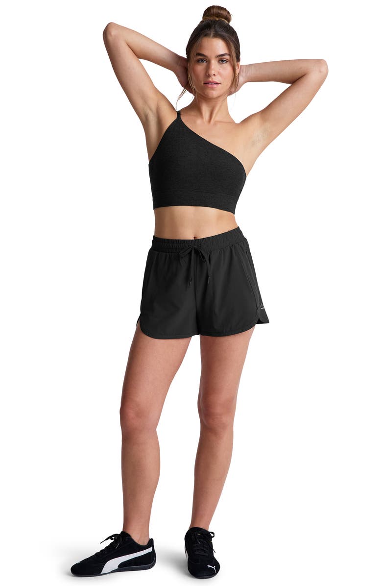 Beyond Yoga Space Dye One Shoulder Longline Sports Bra, Alternate, color, Darkest Night