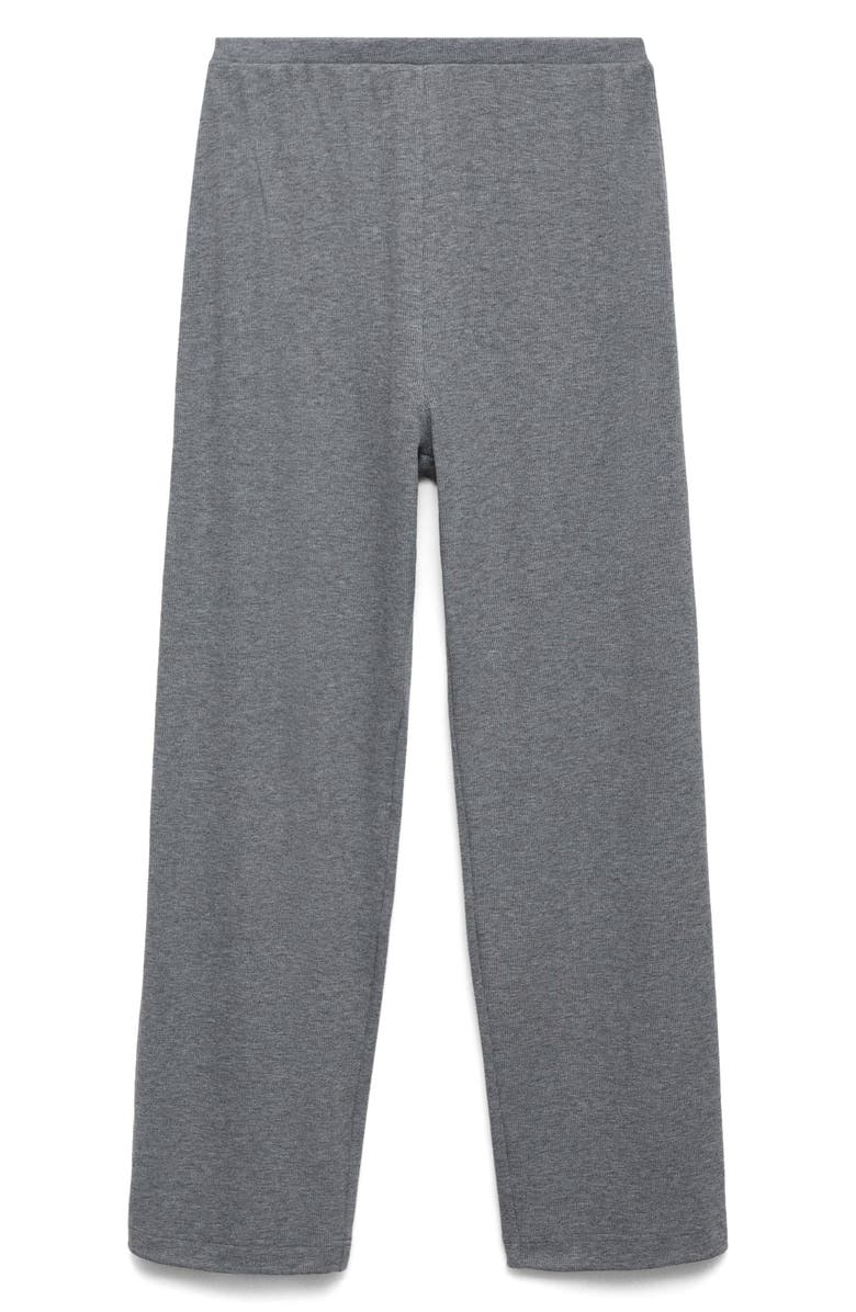 MANGO Rib Pajama Pants, Main, color, Medium Heather Grey