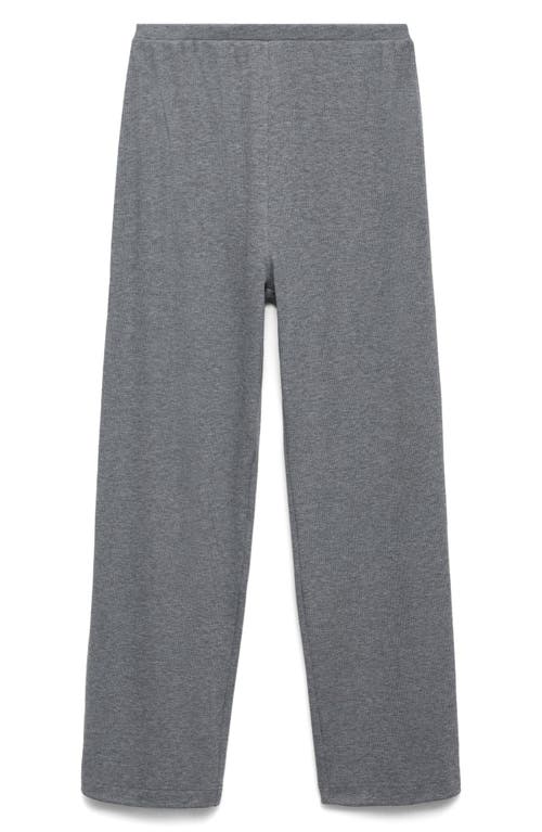 Mango Rib Pajama Pants In Gray