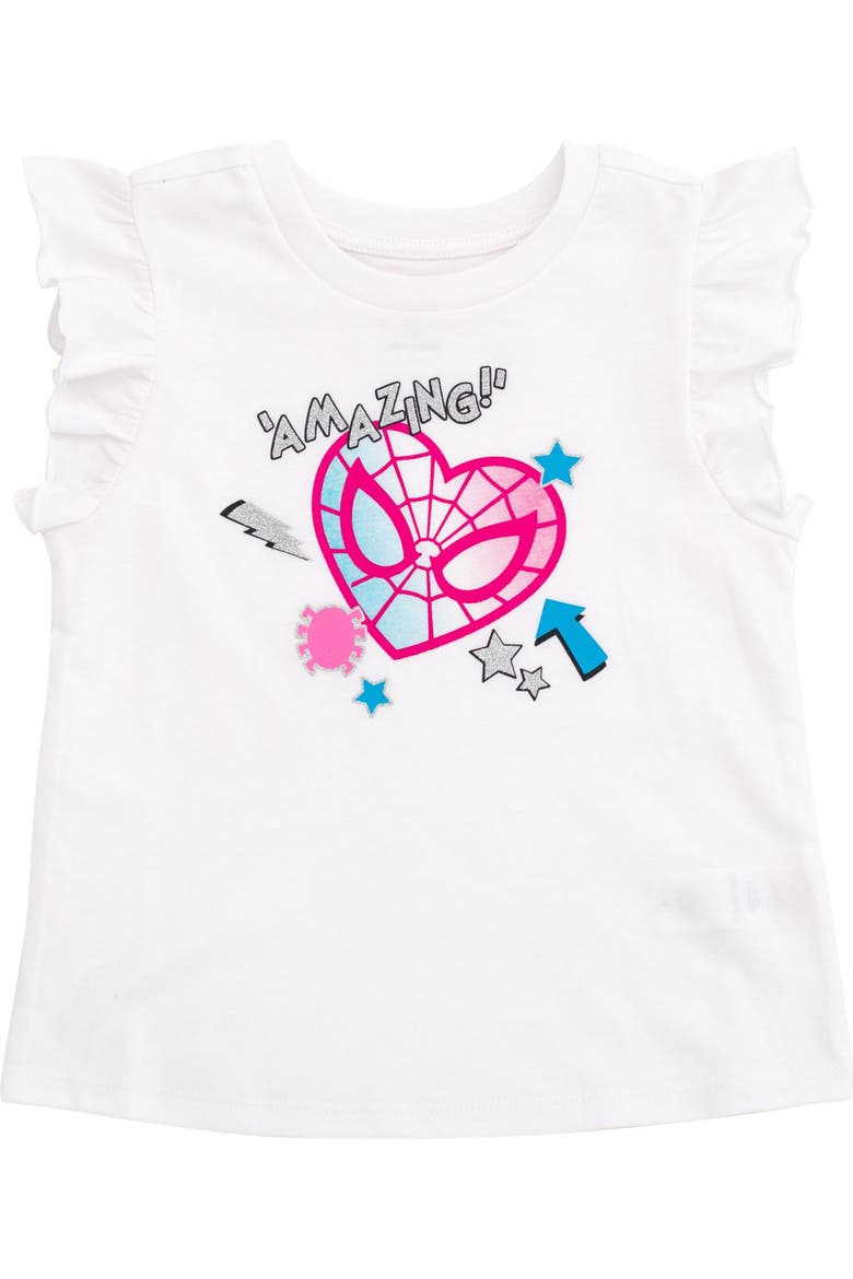 Spider-Man 2-Piece T-Shirt and Skirt Set, Alternate, color, White Pink Spiderman