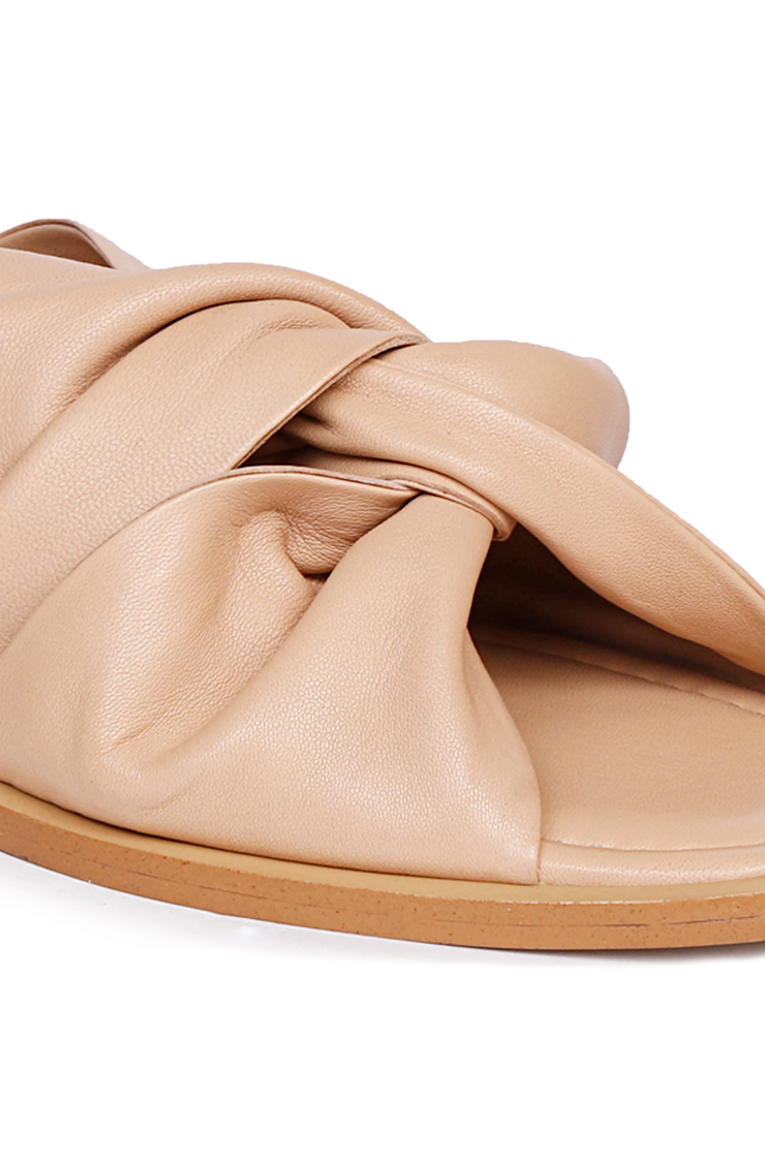 Taylor Leather Crisscross Slide Sandal, Alternate, color, BEIGE