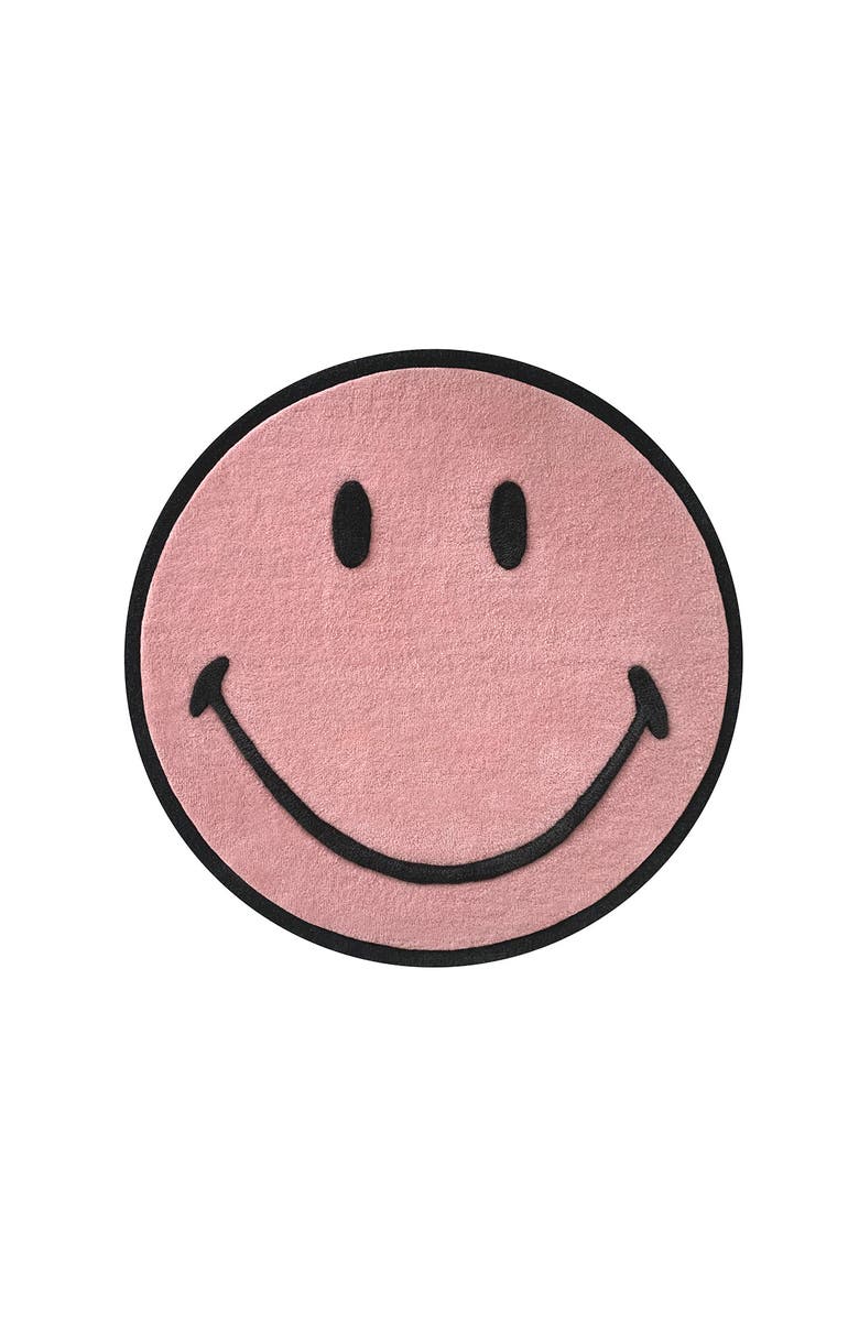 Maison Deux Smiley Rug, Main, color, Pink