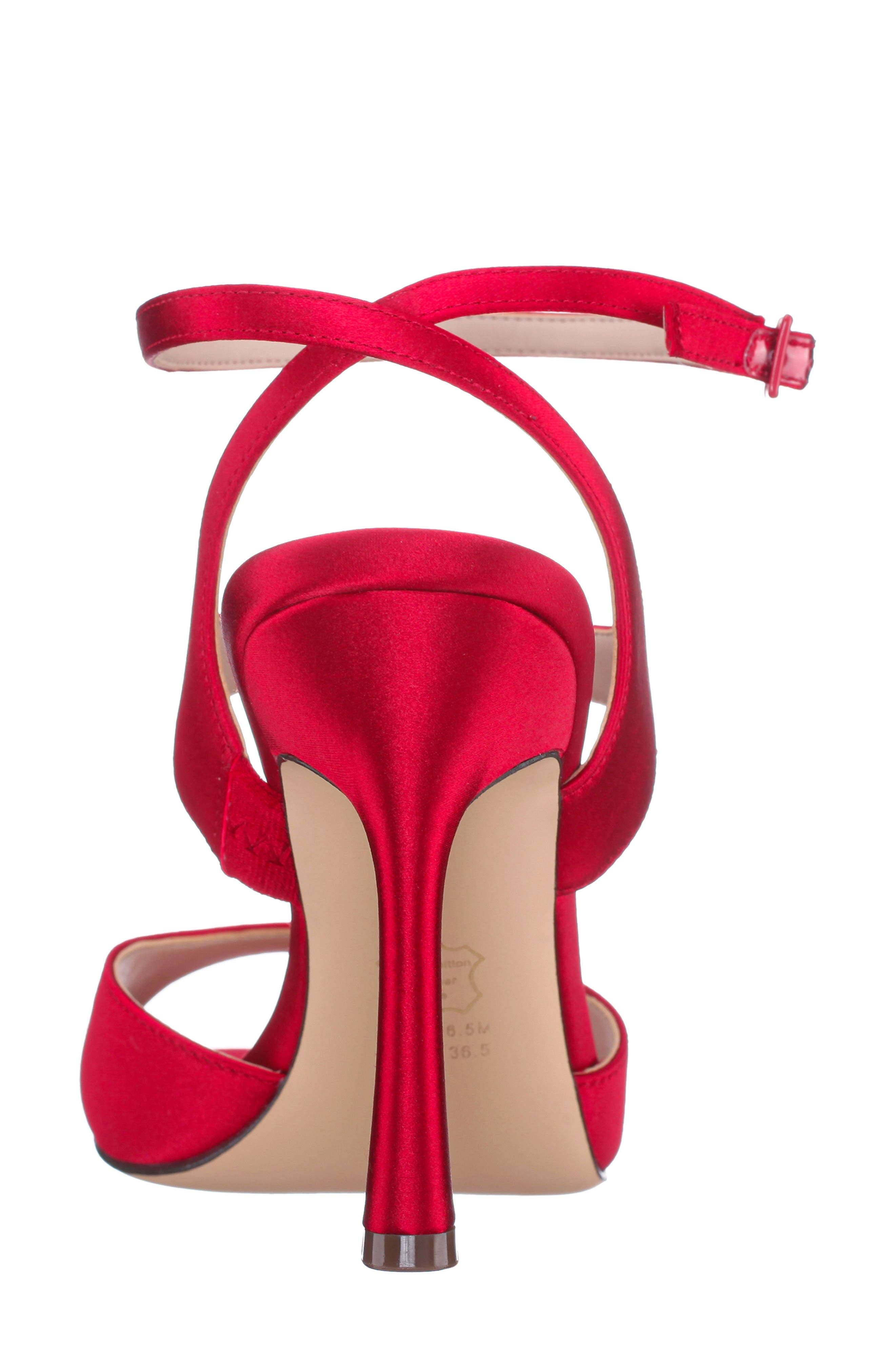 Nina Dahlia Ankle Strap Sandal, Alternate, color, Red