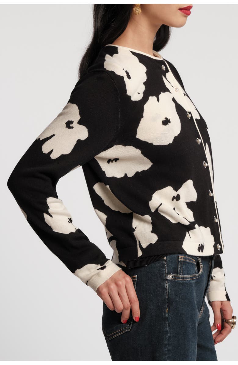 Frances Valentine Darling Cardigan, Alternate, color, Black/Oyster