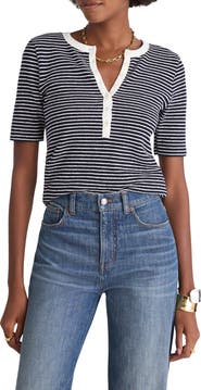 Madewell Stripe Elbow Sleeve Henley