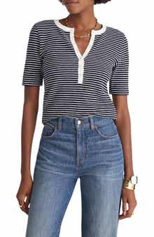 Madewell Stripe Elbow Sleeve Henley