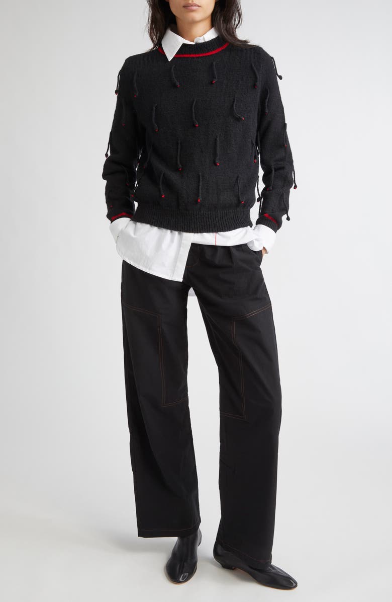 KÚR Hand-Knit Wool Blend Sweater, Alternate, color, Black