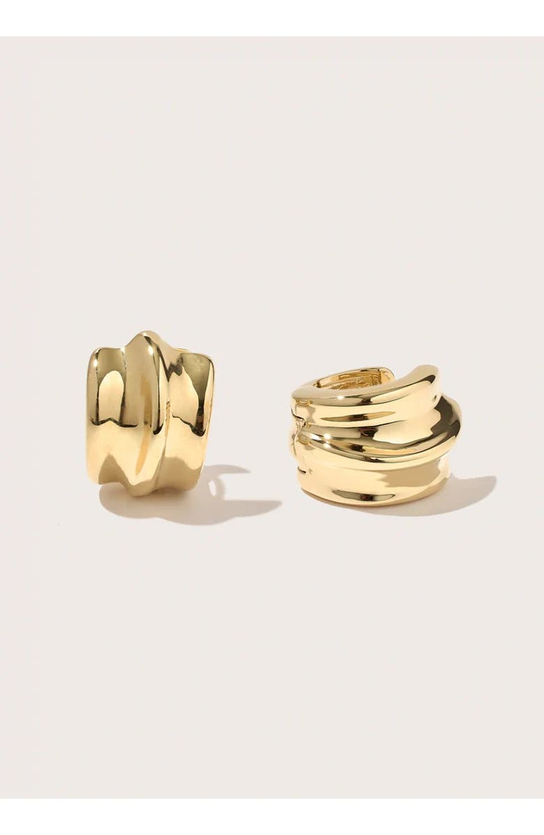 Otiumberg 14kt Gold Wave Twist Small Hoops, Main, color, Yellow Toned Gold