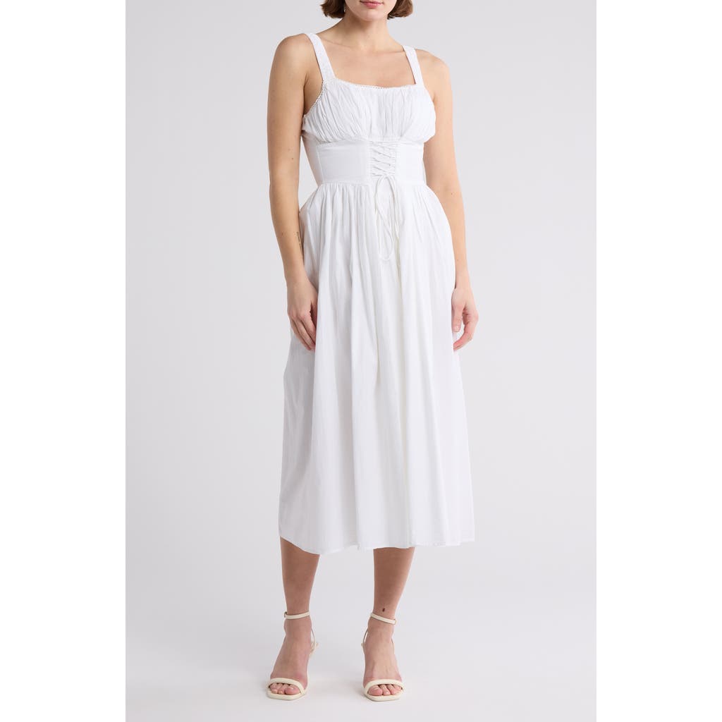 MAISIE MAISIE CORSET COTTON MIDI DRESS