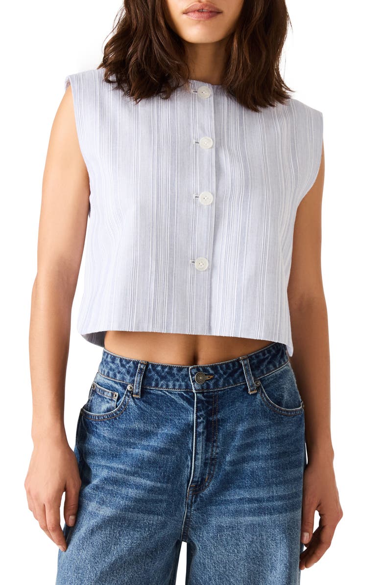 Steve Madden Alessa Sleeveless Crop Top, Main, color, Blue