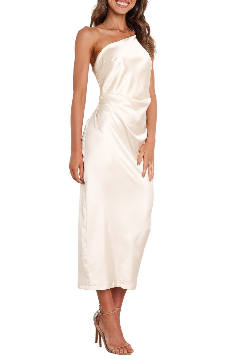 Luella One-Shoulder Satin Slipdress, Alternate, color, PEARL WHITE