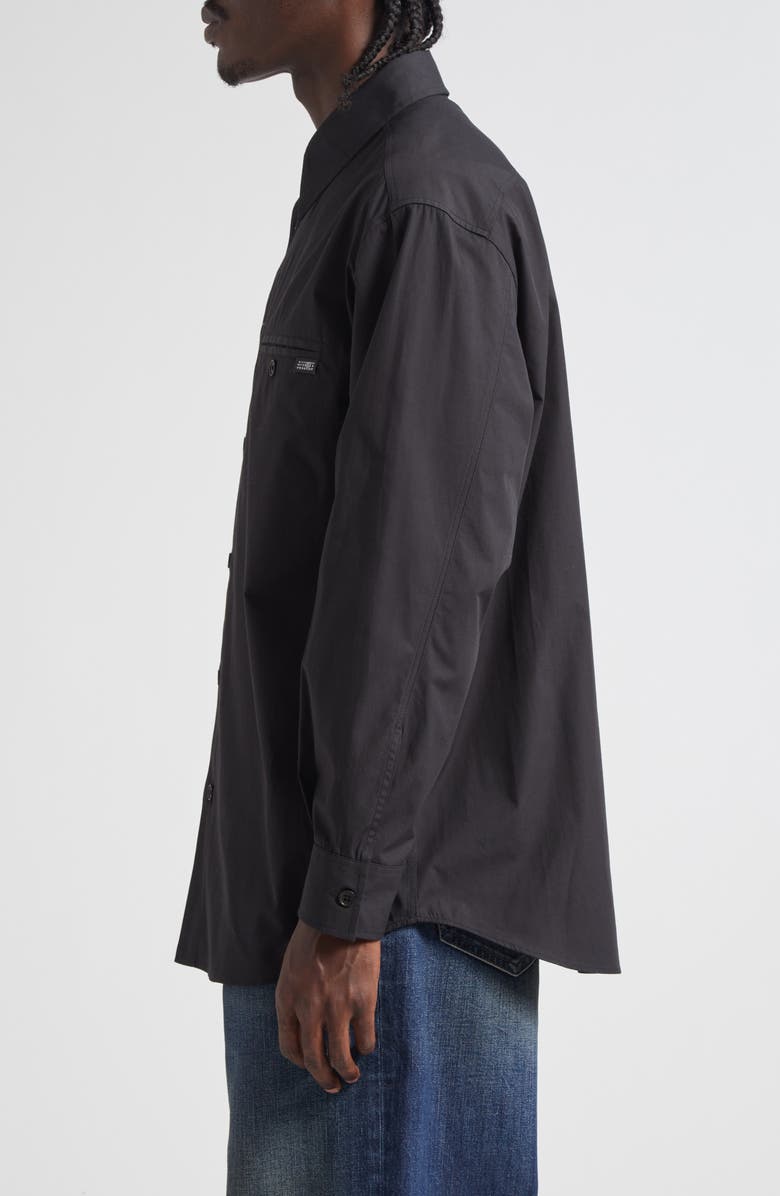 MM6 Maison Margiela Long Sleeve Button-Up Shirt, Alternate, color, Anthracite