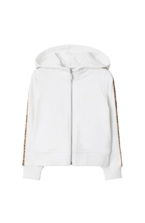 Burberry Childrens Check Trim Cotton Zip Hoodie